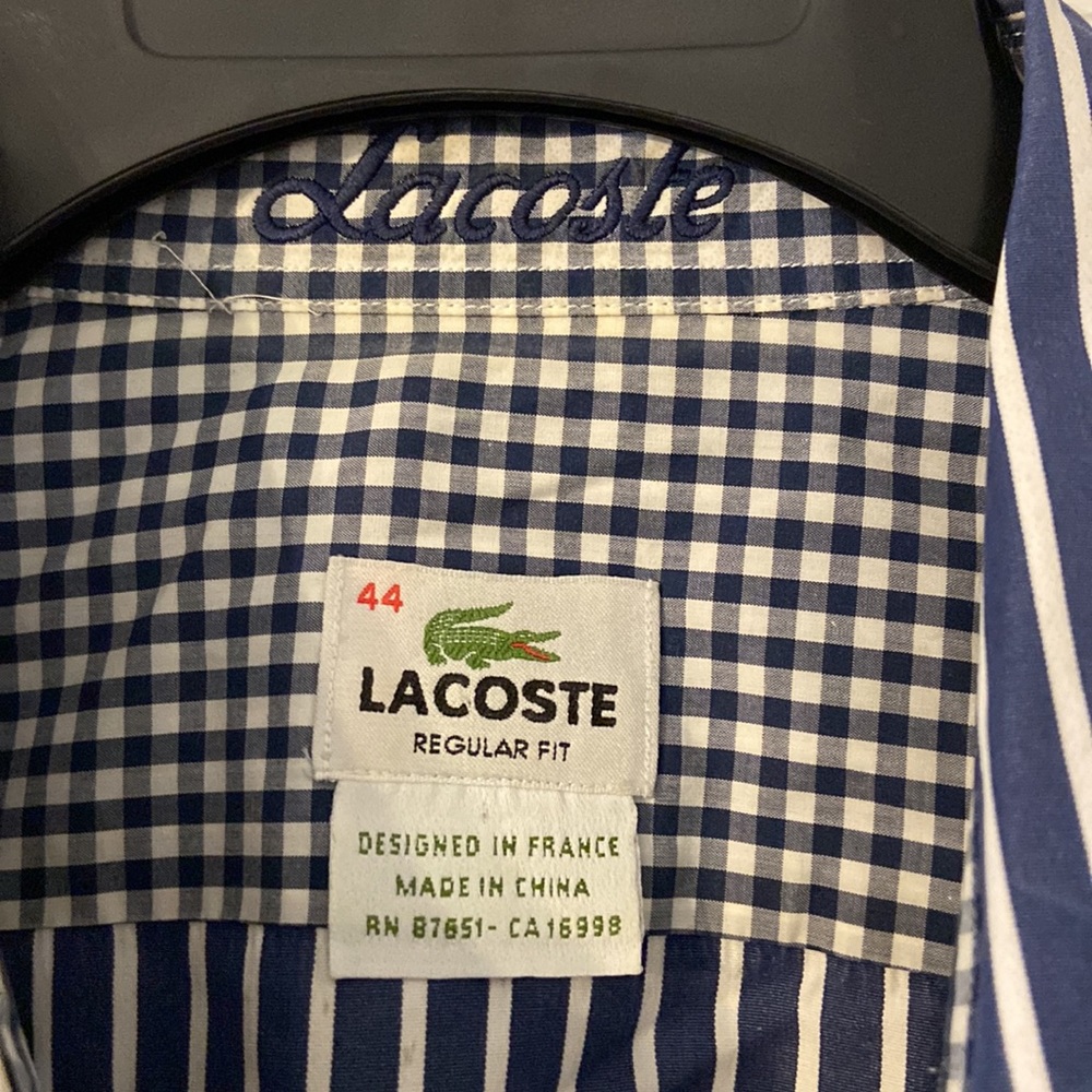 Lacoste Man Shirt size 44 never been worn bust 46” shirt long 30” - Picture 2 of 10